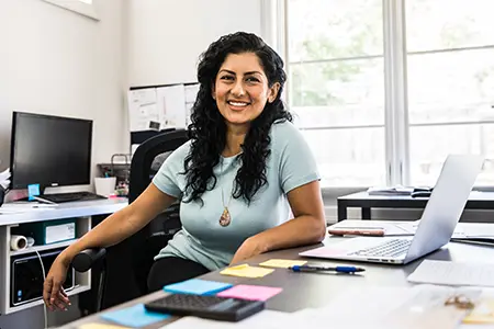 woman at desk